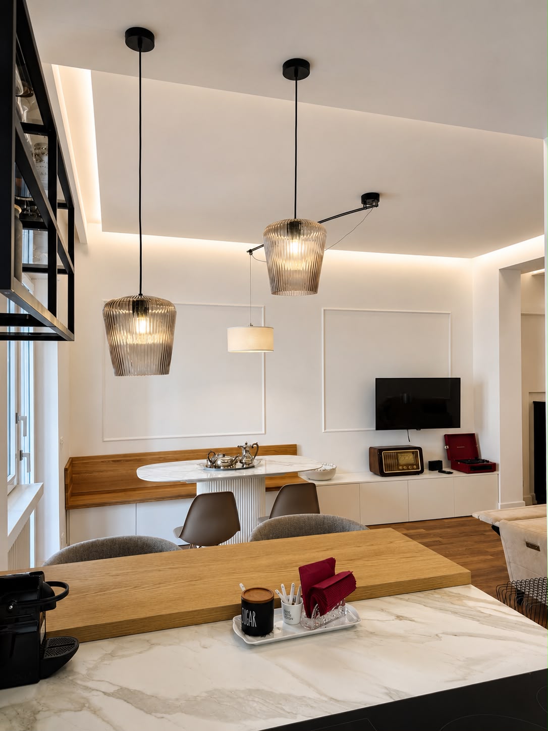 Zona giorno del progetto Aurelio 2